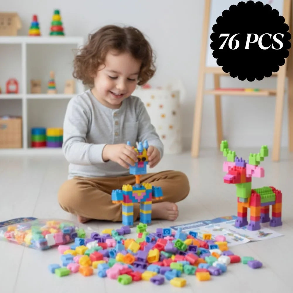 Buildblock Toy 76-Pieces DIY Construction Toy Building Blocks For Toddlers [ZW-1022 ...