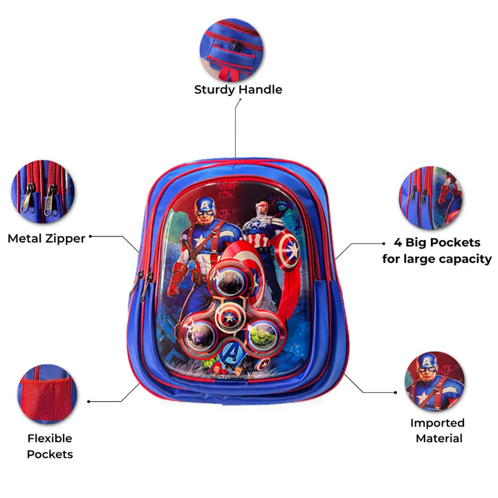 CAPTAIN AMERICA BAG (4 Pockets) HEIGHT 14''